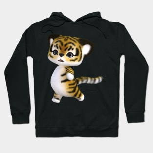 3D rendering of an adorable fur tiger Hoodie